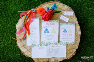 recycled-paper-invites-paper-flower-bouquet